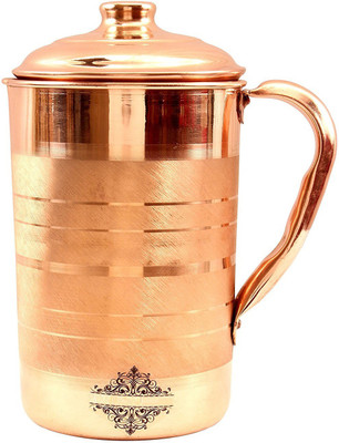 VibeX ™ Traditional Handcrafted Copper Jug Pitcher, Serveware & Tableware Good Health Benefits Water Jug(1.5 L)