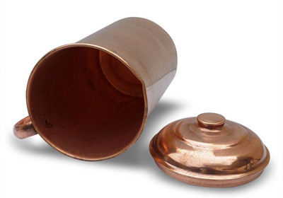

VibeX ® Handmade Pure Copper Plain With Lid storage drinking Yoga Ayurveda Water Jug(1500 L)