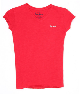 Pepe Jeans Girls Cotton Top(Red, Pack of 1) available at flipkart for Rs.249
