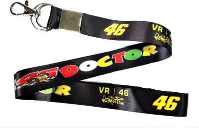 

Blue Aura The Doctor Valentino Rossi VR 46 Key chain With Lock Lanyard(black)