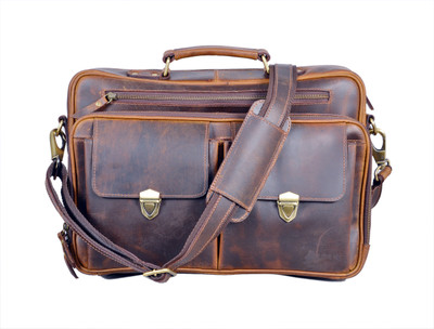 

LEATHER CASTLE 14 inch Laptop Messenger Bag(Tan)