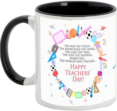 

AllUPrints Teachers Day Gifts Design 6 Black Ceramic Mug(325 ml)