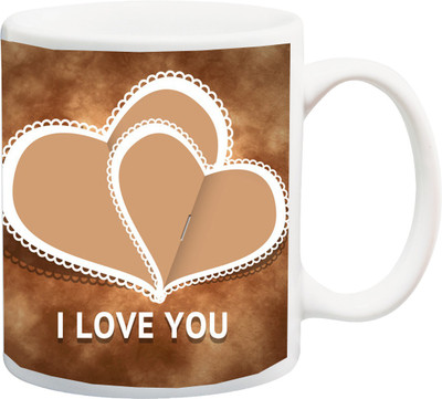 

Stylotrendz I Love You Chocolate Brown Print Coffee Ceramic Mug(325 ml), Multicolor