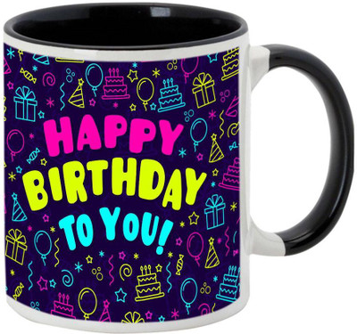

AllUPrints Birthday Gifts Design 10 Black Ceramic Mug(325 ml)