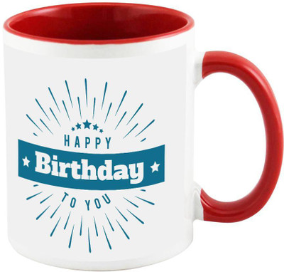 AllUPrints Birthday Gifts Design 4 Red Ceramic Mug(325 ml)