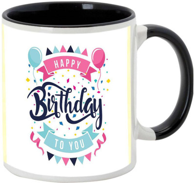 AllUPrints Birthday Gifts Design 14 Black Ceramic Mug(325 ml)