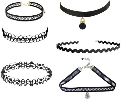 FashMade Pack Of 6 Fabric, Plastic Choker