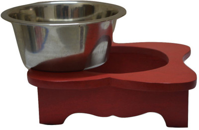 

Foodie Puppies Flower Steel Pet Bowl(650 ml Red)