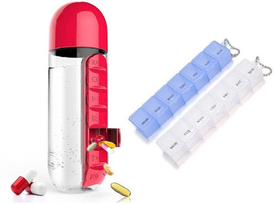 

FullHouz 7-day PillBottleRed1Box2 Pill Box(Red)