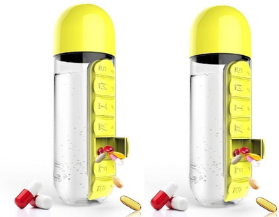 

FullHouz 7-day PillBottleYellow2 Pill Box(Yellow)