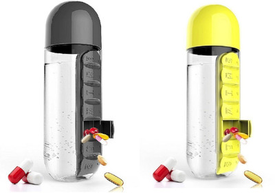 

FullHouz 7-day PillBottleBlack1Yellow1 Pill Box(Black, Yellow)