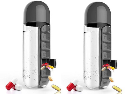 

FullHouz 7-day PillBottleBlack2 Pill Box(Black)