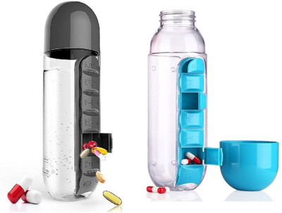

FullHouz 7-day PillBottleBlack1Blue1 Pill Box(Black, Blue)