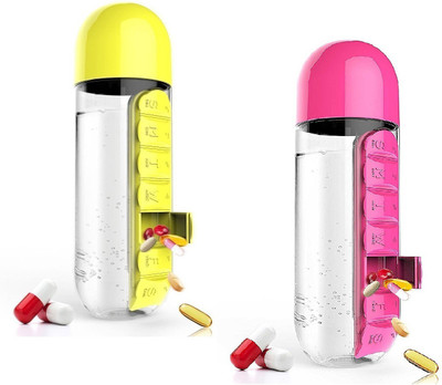 

FullHouz 7-day PillBottleYellow1Pink1 Pill Box(Yellow, Pink)