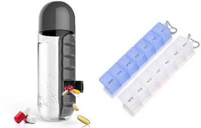 

FullHouz 7-day PillBottleBlack1Box2 Pill Box(Black)