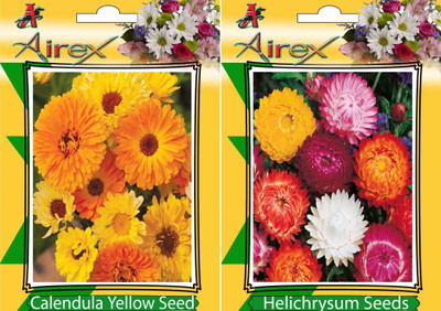 

Airex Calendula Yellow, Helichrysum Seed(25 per packet)
