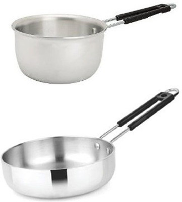 

Madhu Mirror Finished Plain Base Combo of Sauce Pan 0 cm diameter(Aluminium), Steel