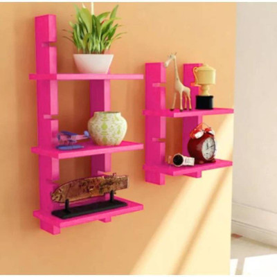 

Decorasia Beautiful Design MDF Wall Shelf(Number of Shelves - 5, Pink)