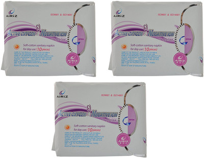 

Airiz AIRIZ Active Oxygen and Negative Ion Sanitary Napkins for Day Use - 30 Counts (Pack of 3) Sanitary Pad(Pack of 30)