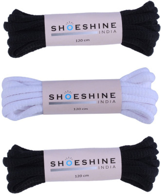 Shoeshine India oval round sports shoelace (W2) pack of 3 pairs Shoe Lace(Multi Set of 3) available at flipkart for Rs.179