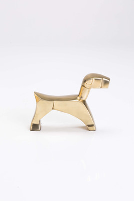 

Sammsara Geometric Dog Sculpture gold Decorative Showpiece - 6 cm(Aluminium, Gold)