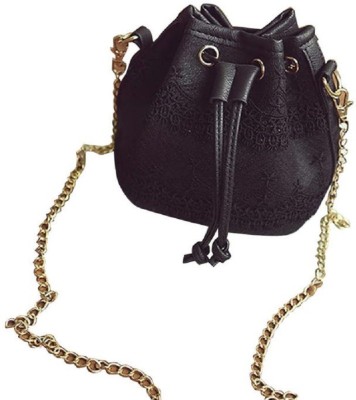 

Un Branded Women Evening/Party Black PU Sling Bag