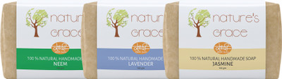 

Nature's Grace Handmade Soap Combo Pack 3 (Neem Lavender Jasmine)(300 g, Pack of 3)