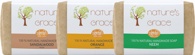 

Nature's Grace Handmade Soap Combo Pack 3 (Sandal Orange Neem)(300 g, Pack of 3)