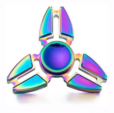 Krypton GALAXY RAINBOW 3 WINGS TRIANGLE FIDGET HAND SPINNER TOYS(Multicolor)