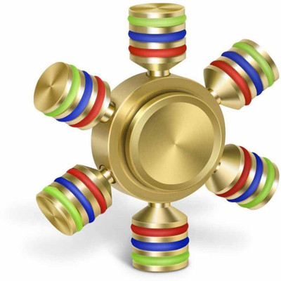 

Origin Brass Golden Tri-Spinner Fidget Spinner Focus Toy (Multicolor)