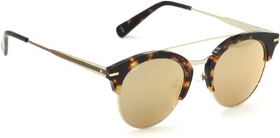 Image Clubmaster, Round Sunglasses(Golden) Flipkart