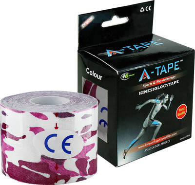 

A-TAPE Kinesiology Tape Knee, Calf & Thigh Support(Multicolor, (pink/white)