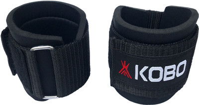 

Kobo Power Weight Lifting Training Gym Straps With Metal Loop Strength Wrap (Imported) Wrist Support(Black