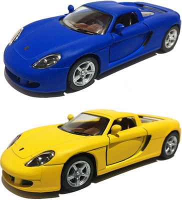 

Jack Royal 2 Combo metal Porsche Cerrara GT car toy(Yellow, Blue), Blue;yellow