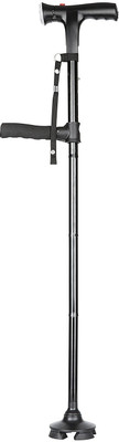 J Go Twin Grip Cane Safe & Easy 2 Handled Cane With More Grip & Less Slip & Cane Buddy Foldable Walking Stick with LED Lights Walking Stick