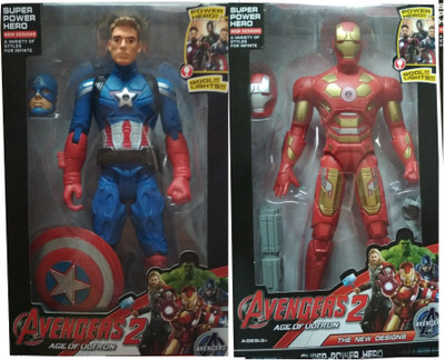 HALO NATION Avenger Action Figure IronMan + Captain America(Multicolor)