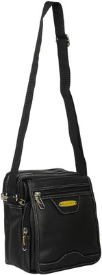 

peter india CROS BODY STYLE Waterproof Messenger Bag(Black, 9 inch)