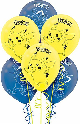 

PartyballoonsHK Printed Pokemon Balloon(Yellow, Blue, Pack of 30)