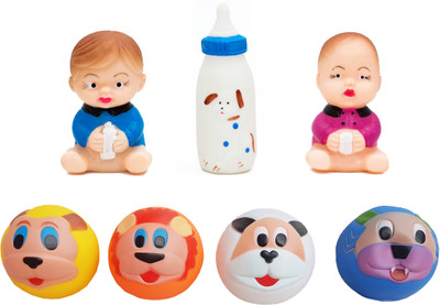 

GLOOVIT Squeezy Bath toys Dear Baby and Doodle Balls Bath Toy(Multicolor)