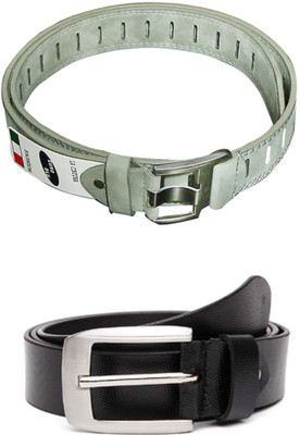 

Lee Topper Men Casual Black, Grey Artificial Leather Belt