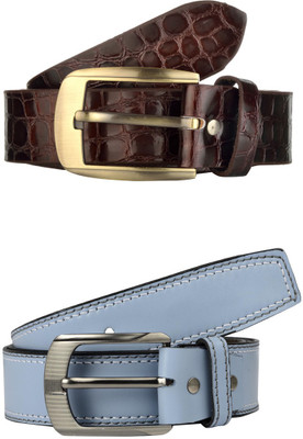 

Exotique Men Casual Multicolor Genuine Leather Belt, Blue;brown