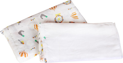 

My Milestones Printed  Swadding Baby Blanket(Cotton, Orange