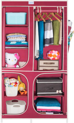 

CbeeSo Carbon Steel Collapsible Wardrobe(Finish Color - Maroon)