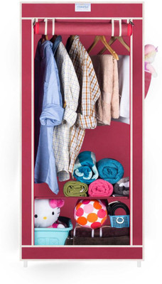 

CbeeSo Carbon Steel Collapsible Wardrobe(Finish Color - Maroon)