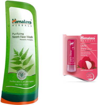 

Himalaya Purifying Neem Foaming Face Wash, Litchi Shine Lip Balm(Set of)