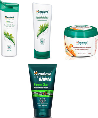 

Himalaya gentle daily care protein shampoo, gentle daily care protein conditioner,protein hair cream, pimple men face wash(Set of)