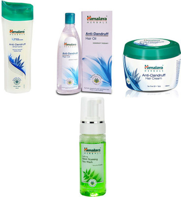 

Himalaya anti dandruff shampoo, anti dandruff hair oil, anti dandruff hair cream, neem foaming face wash(Set of)