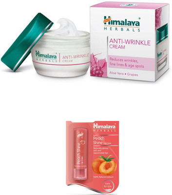 

Himalaya Anti Wrinkle Cream, Peach Shine Lip Care(Set of 2)