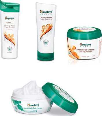 

Himalaya damage repair protein shampoo, damage repair protein conditioner, protein hair cream, nourishing skin cream(Set of)