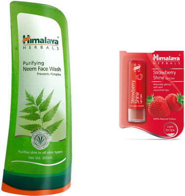 

Himalaya Purifying Neem Face Wash, Strawberry Shine Lip Care(Set of)